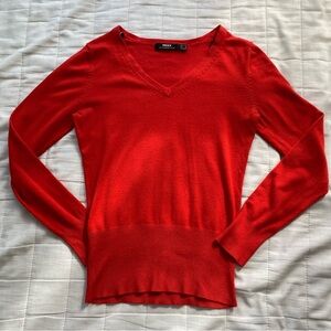 Mexx V-Neck Sweater in Bright Red